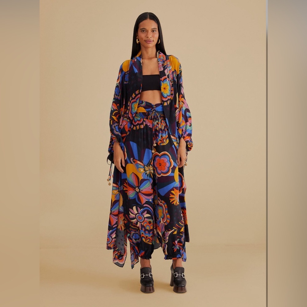 Farm Rio Black 70s Vibe Pants